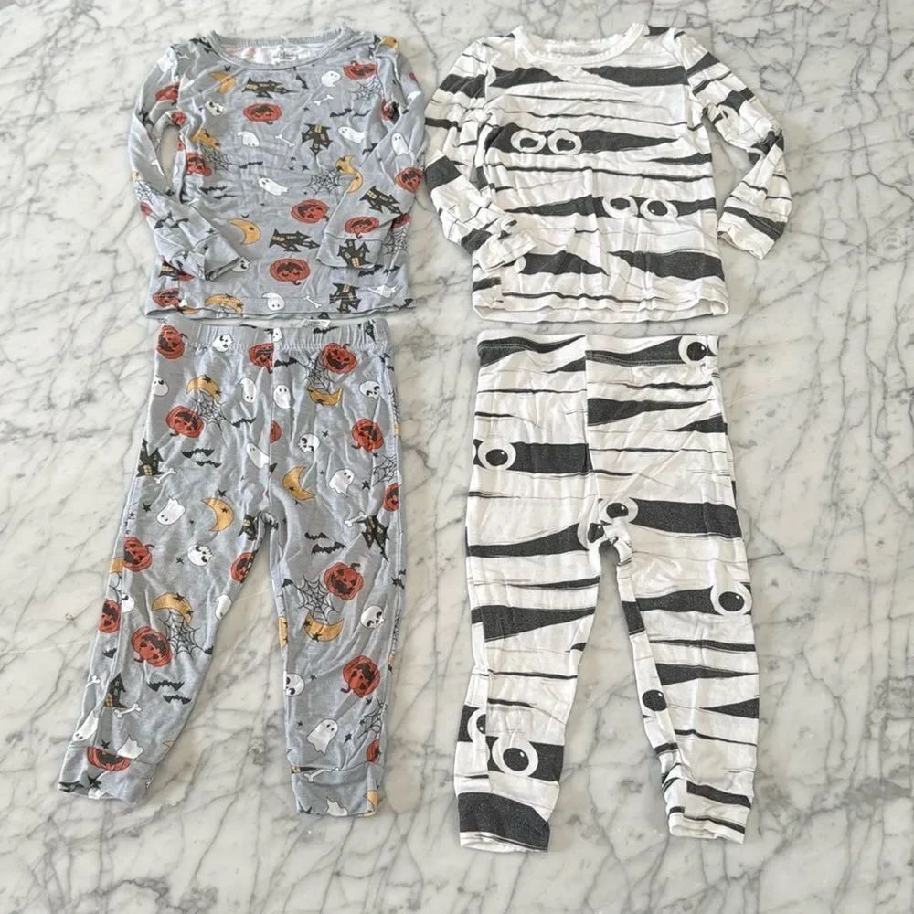 Milkberry Toddler Boy Girl Bamboo Halloween Pajama Set 12/18 months Bundle